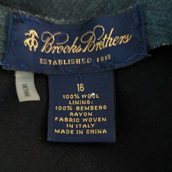 Brooks Brothers Dress Grey Green Ombre Wool Sleeveless 16 - Picture 3 of 4